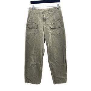 Vtg American Eagle Size 8 Cargo Pants‎ Wide Leg High Waisted Baggy Y2K Beige Tan